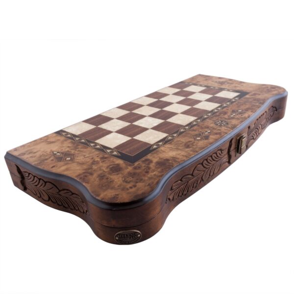 Helena Wood Art, Handgefertigtes Hochwertiges Backgammon Spiel aus Holz, Tavla, 100% Holz, Deluxe Edition, TricTrac, 52 x 24 cm – Bild 5