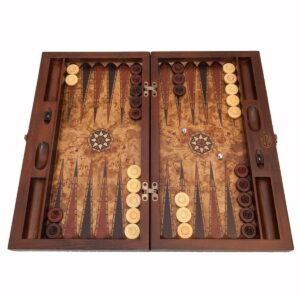 Helena Wood Art, Handgefertigtes Hochwertiges Backgammon Spiel aus Holz, Tavla, 100% Holz, Deluxe Edition, TricTrac, 52 x 30 cm