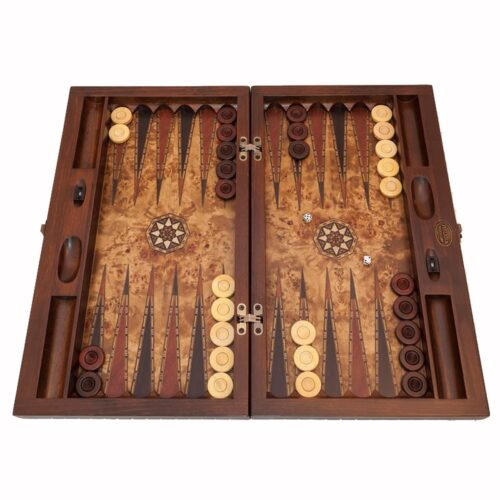 Helena Wood Art, Handgefertigtes Hochwertiges Backgammon Spiel aus Holz, Tavla, 100% Holz, Deluxe Edition, TricTrac, 52 x 30 cm