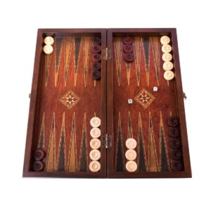 Helena Wood Art, Handgefertigtes Hochwertiges Backgammon Spiel aus Holz, Tavla, 100% Holz, Deluxe Edition, TricTrac, 43 x 20 cm