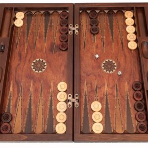 Helena Wood Art, Handgefertigtes Hochwertiges Backgammon Spiel aus Holz, Tavla, 100% Holz, Deluxe Edition, TricTrac, 52 x 30 cm