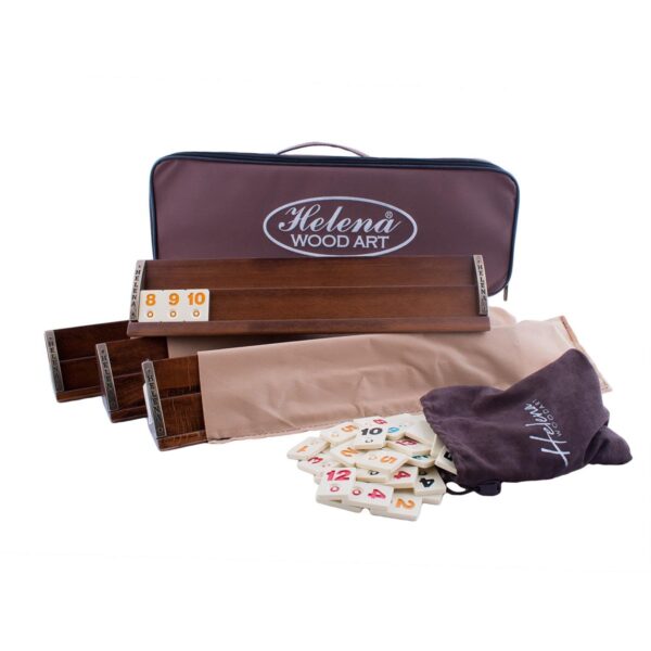 Helena Wood Art, Handgefertigtes Rummy Set aus Holz inklusive Tasche, Okey Takimi, 100% Holz, Luxus Edition – Bild 4
