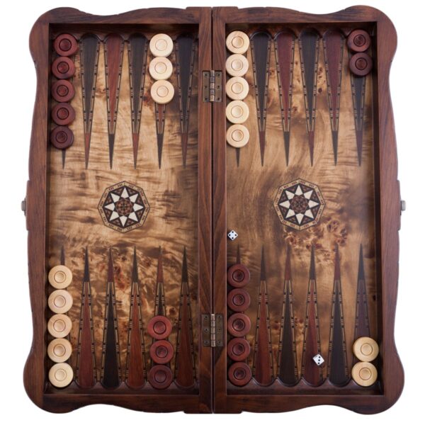 Helena Wood Art, Handgefertigtes Hochwertiges Backgammon Spiel aus Holz, Tavla, 100% Holz, Deluxe Edition, TricTrac, 52 x 24 cm – Bild 2
