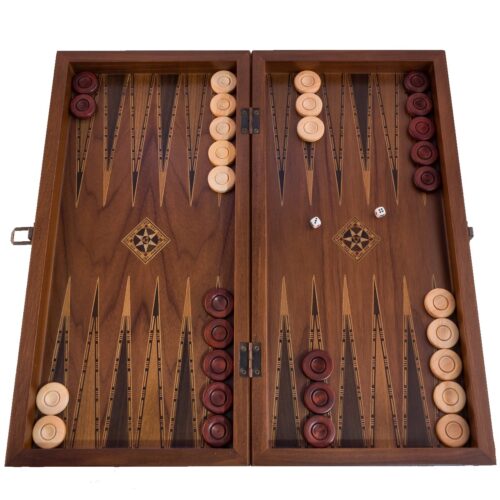 Helena Wood Art, Handgefertigtes Hochwertiges Backgammon Spiel aus Holz, Tavla, 100% Holz, Deluxe Edition, TricTrac, 50 x 25 cm