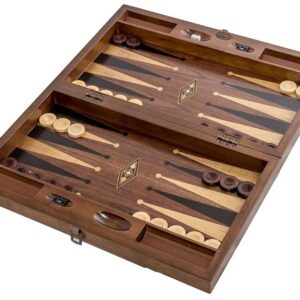 Helena Wood Art, Handgefertigtes Hochwertiges Backgammon Spiel aus Holz, Tavla, 100% Holz, Deluxe Edition, TricTrac, 50 x 30 cm
