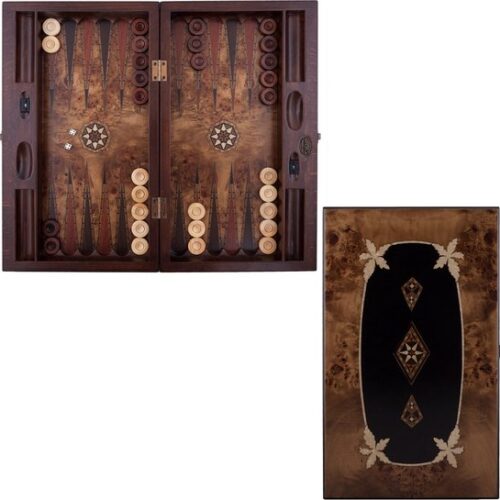 Helena Wood Art, Handgefertigtes Hochwertiges Backgammon Spiel aus Holz, Tavla, 100% Holz, Deluxe Edition, TricTrac, 52 x 30 cm