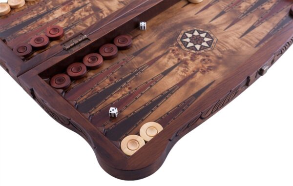 Helena Wood Art, Handgefertigtes Hochwertiges Backgammon Spiel aus Holz, Tavla, 100% Holz, Deluxe Edition, TricTrac, 52 x 24 cm – Bild 3