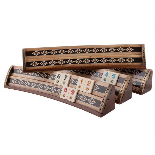 Helena Wood Art, Handgefertigtes Oval Rummy Set aus Holz inklusive Tasche, Okey Takimi, 100% Holz, Luxus Edition – Bild 3