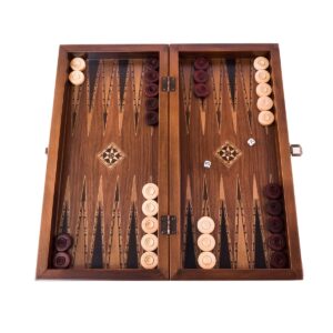 Helena Wood Art, Handgefertigtes Hochwertiges Backgammon Spiel aus Holz, Tavla, 100% Holz, Deluxe Edition, TricTrac, 43 x 20 cm