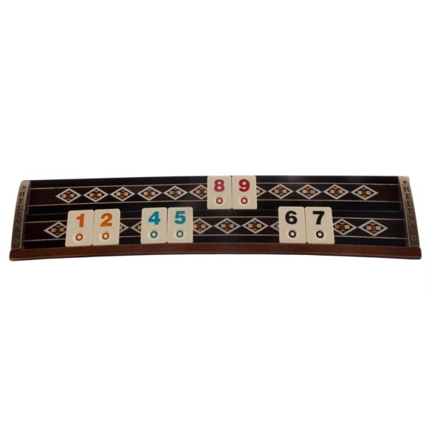 Helena Wood Art, Handgefertigtes Oval Rummy Set aus Holz inklusive Tasche, Okey Takimi, 100% Holz, Luxus Edition – Bild 4