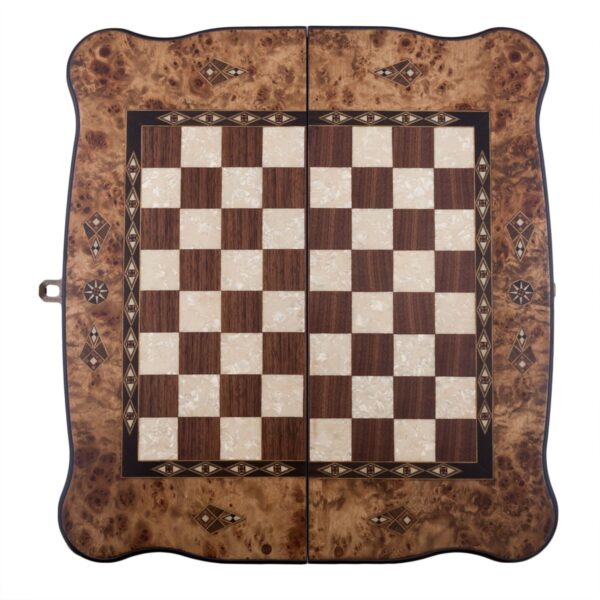 Helena Wood Art, Handgefertigtes Hochwertiges Backgammon Spiel aus Holz, Tavla, 100% Holz, Deluxe Edition, TricTrac, 52 x 24 cm – Bild 4