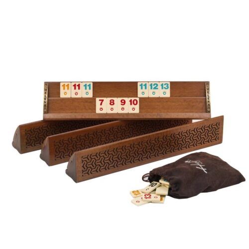 Helena Wood Art, Handgefertigtes Rummy Set aus Holz inklusive Tasche, Okey Takimi, 100% Holz, Luxus Edition