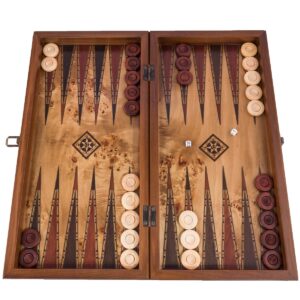 Helena Wood Art, Handgefertigtes Hochwertiges Backgammon Spiel aus Holz, Tavla, 100% Holz, Deluxe Edition, TricTrac, 50 x 25 cm