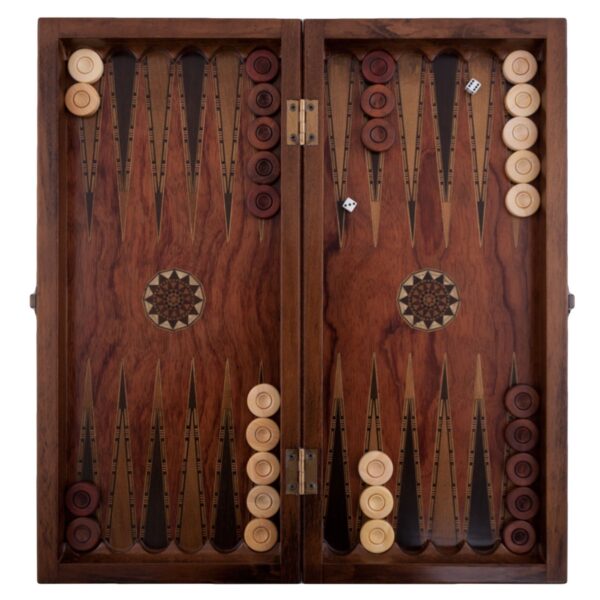 Helena Wood Art, Handgefertigtes Hochwertiges Backgammon Spiel aus Holz, Tavla, 100% Holz, Deluxe Edition, TricTrac, 50 x 23 cm – Bild 2