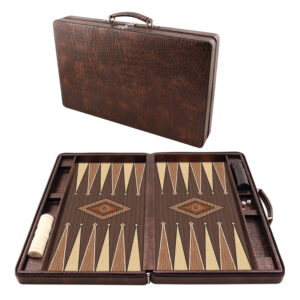 Backgammon Koffer, Tavla, Medium, Reisespiele, Tric Trac, Kunstleder, 44 x 27 cm