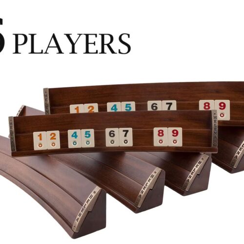 Helena Wood Art, Handgefertigtes Oval Rummy Set aus Holz für 6 Spieler und inklusive Tasche, Okey Takimi, 100% Holz, Luxus Edition