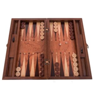 Helena Wood Art, Hochwertiges Backgammon Spiel Set, Tavla, TricTrac, 51 x 31,5 cm